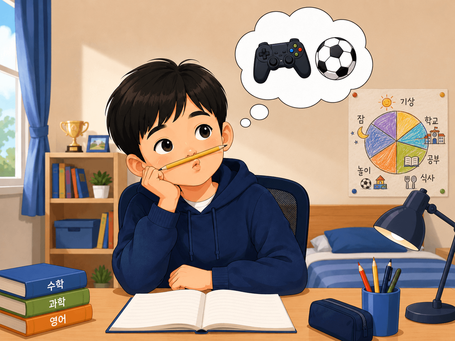 멍하니 생각하는 아이